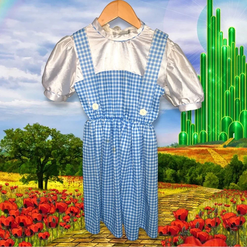 KIDS WIZARD OF OZ DORTHY DRESS HALLOWEEN COSTUME